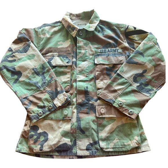Vintage US Army Camo Utilitarian Military Short Jacket XS - Picture 1 of 8